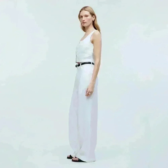 NWT! Madewell The Harlow Wide-Leg Pant in 100% Linen Size 14 - Picture 3 of 7